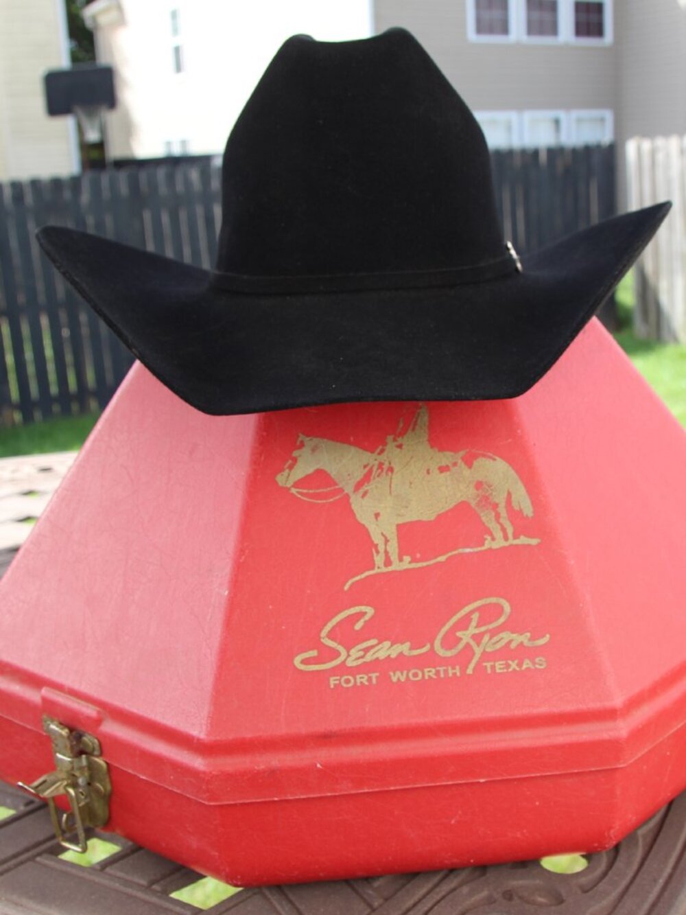 Resistol 20X Black Gold Cowboy Hat 7‑1/4 L  Sean Ryon Fort Worth  Hard Case READ